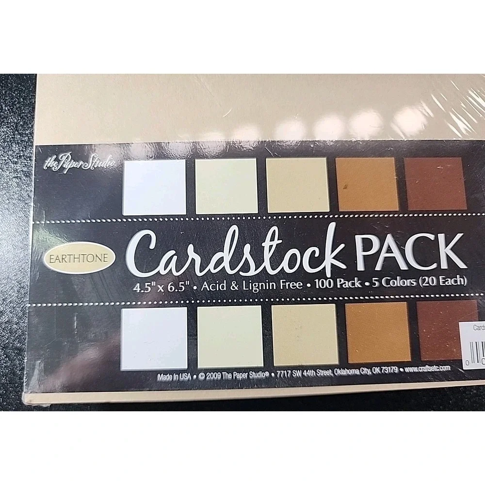 The Paper Studio Cardstock‎ Pack 100 4.5 x 6.5 NEW Earthtone Colors